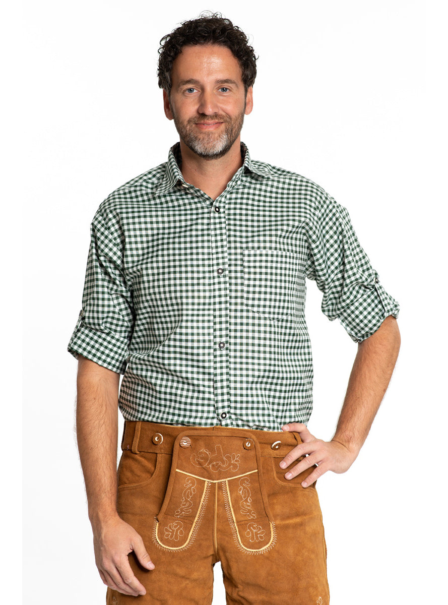 Chemise tyrolienne verte homme