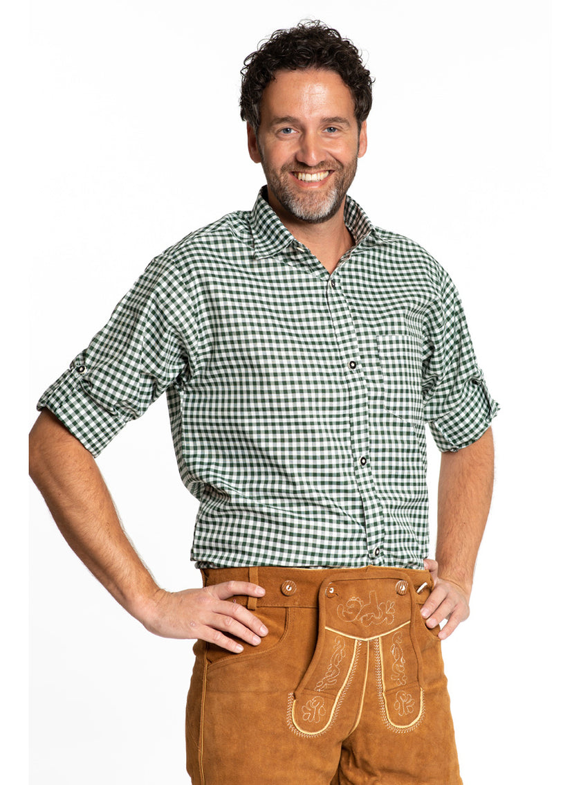Chemise tyrolienne verte homme
