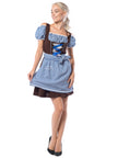 Dirndl bavaroise bleu et marron femme