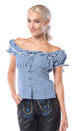 Chemise Oktoberfest bleu et blanche femme