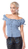 Chemise Oktoberfest bleu et blanche femme