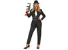 déguisement gangster noir rayé gris 3pcs femme taille m/l