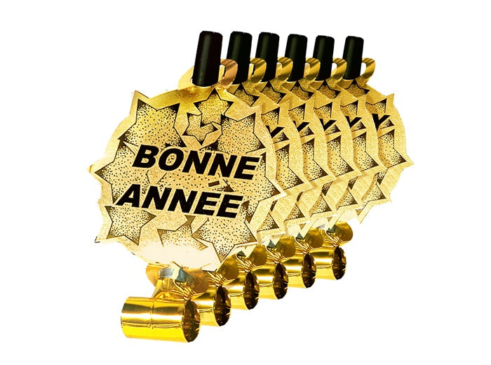 lot de 6 langues de belle mère bonne année or