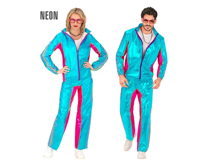 déguisement survêtement bleu métallisé flashy adulte taille m