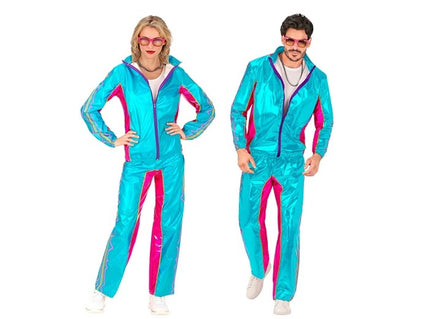 déguisement survêtement bleu métallisé flashy adulte taille xl