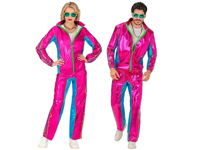 déguisement survêtement rose métallisé flashy adulte taille l