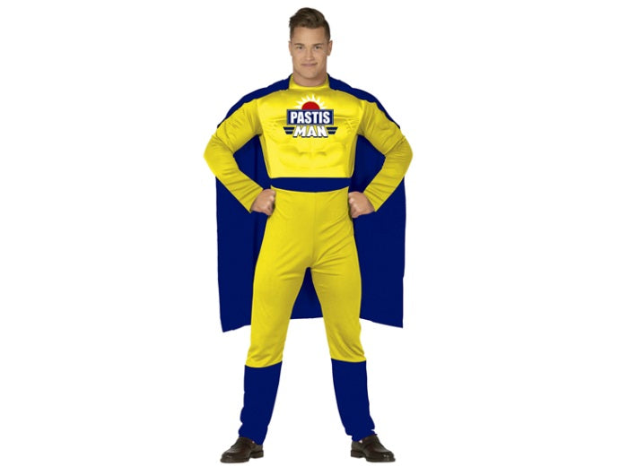 déguisement gag humour pastis man jaune 2pcs homme taille l/xl