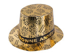chapeau haut de forme bonne année or 12cm