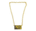 collier vip en métal brillant or