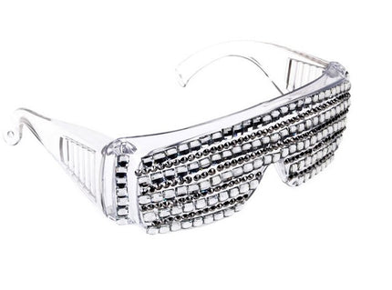 lunettes transparentes disco avec fausses pierres adulte