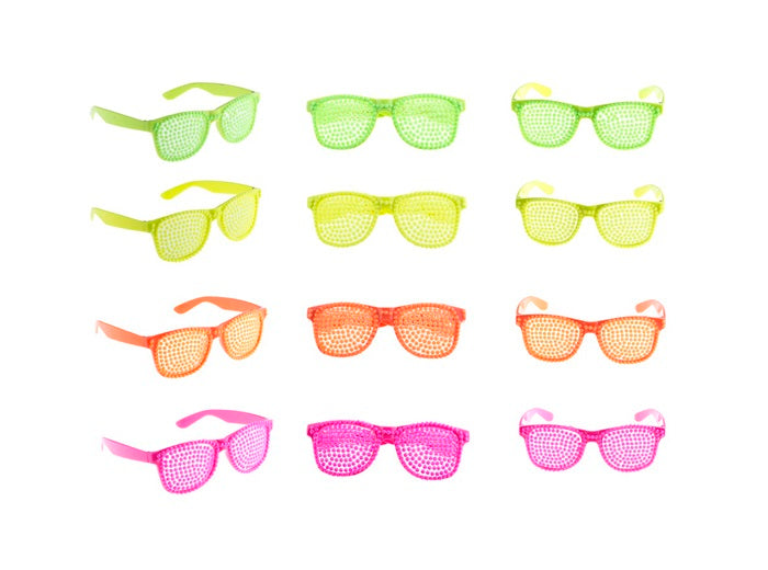 lunettes perles néon fluo jaune