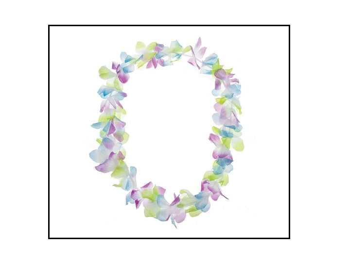 collier de fleurs tahiti multicolore pastel 60mm
