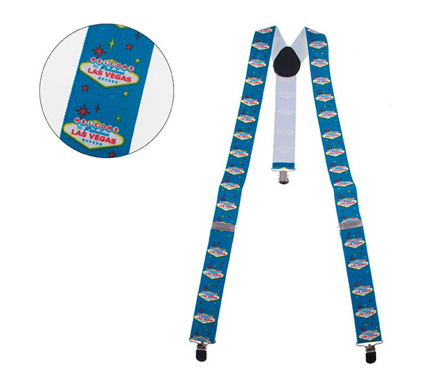 bretelles motif las vegas bleu