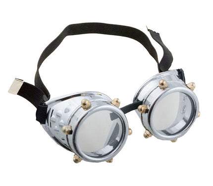 lunettes steampunk argent avec boulons