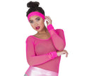 set bandeau et bracelets éponge néon rose 3pcs