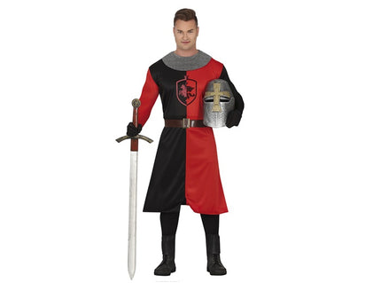 déguisement de chevalier noir rouge 2pcs homme taille m/l