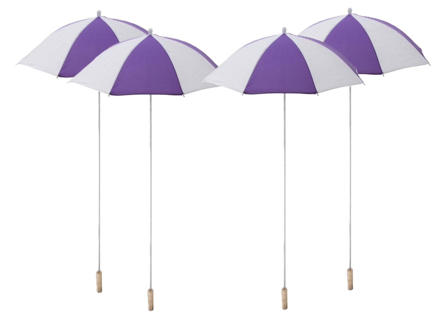 lot de 4 parapluies clown violet & blanc 1.05m