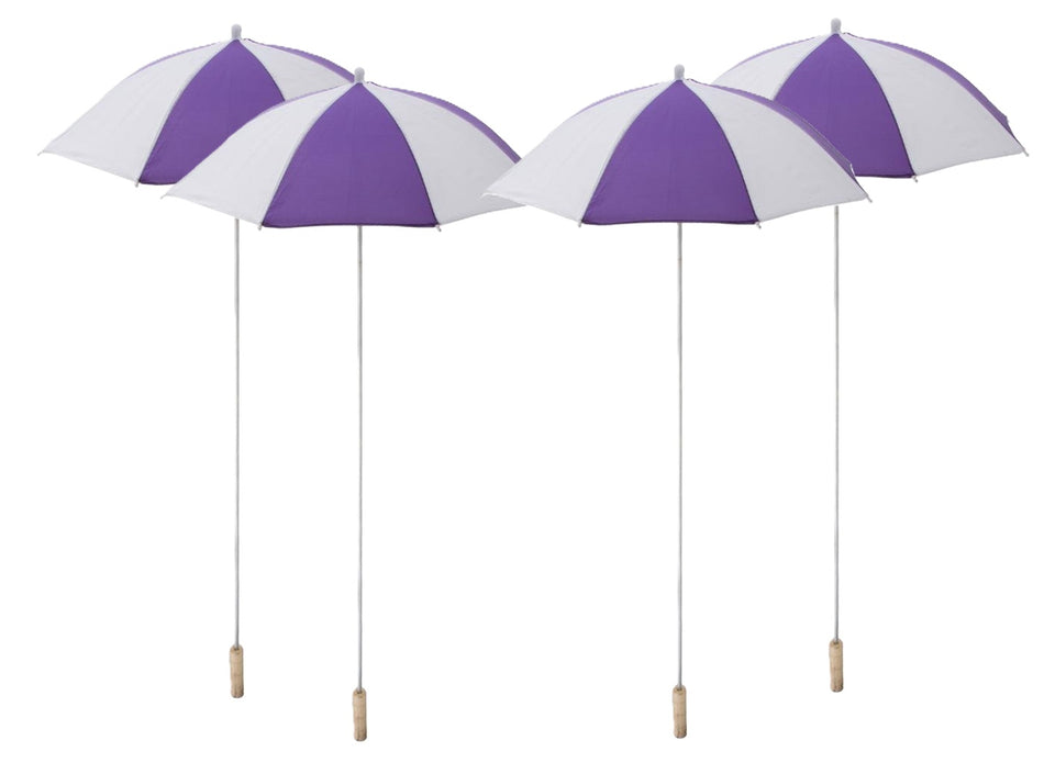 lot de 4 parapluies clown violet & blanc 1.05m