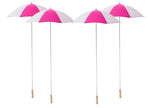 lot de 4 parapluies clown fuchsia & blanc 1.05m