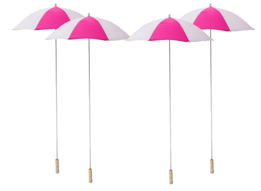 lot de 4 parapluies clown fuchsia & blanc 1.05m