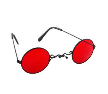 lunette ronde rouge avec monture diable