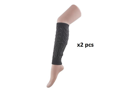 paire de jambière tricotée noire adulte 40cm