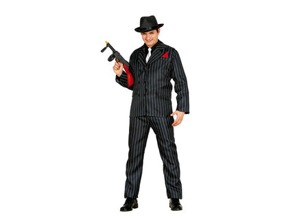 déguisement gangster noir rayé gris 2pcs homme taille xl