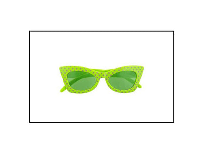 lunettes vintage 50''s rock ''n roll vert fluo