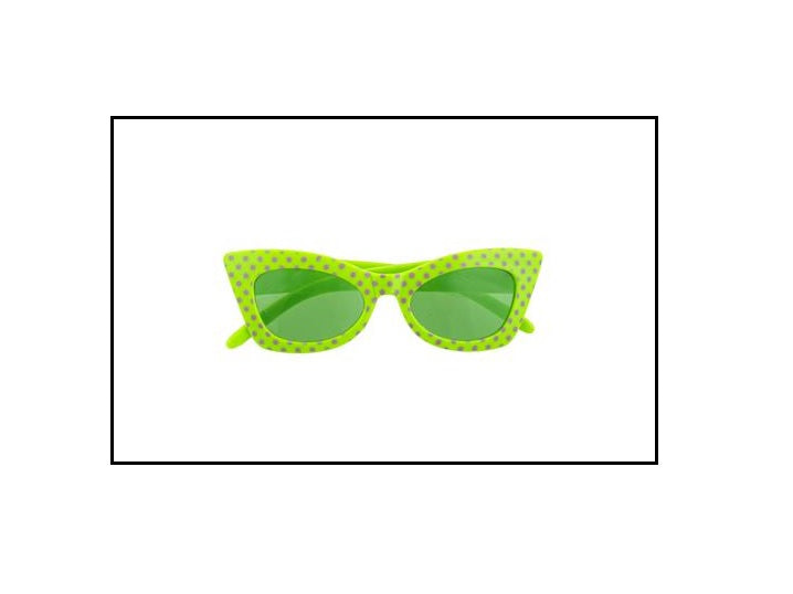 lunettes vintage 50''s rock ''n roll vert fluo