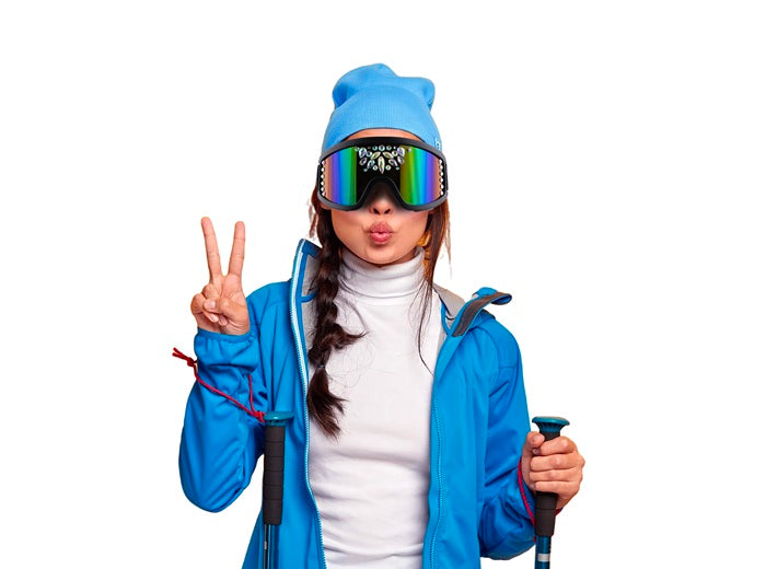 lunette de ski fantaisie avec strass adulte