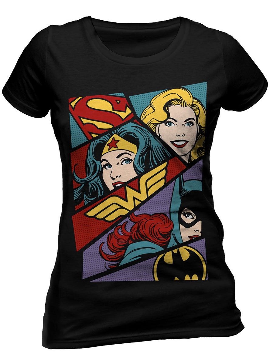 T-shirt Dc Comics Dc Heroine Pop Art femme
