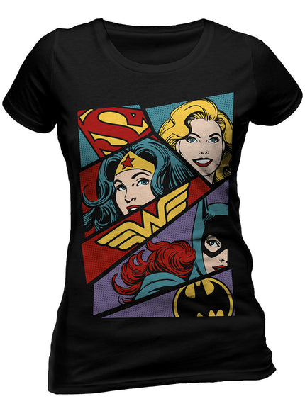 T-shirt Dc Comics Dc Heroine Pop Art femme