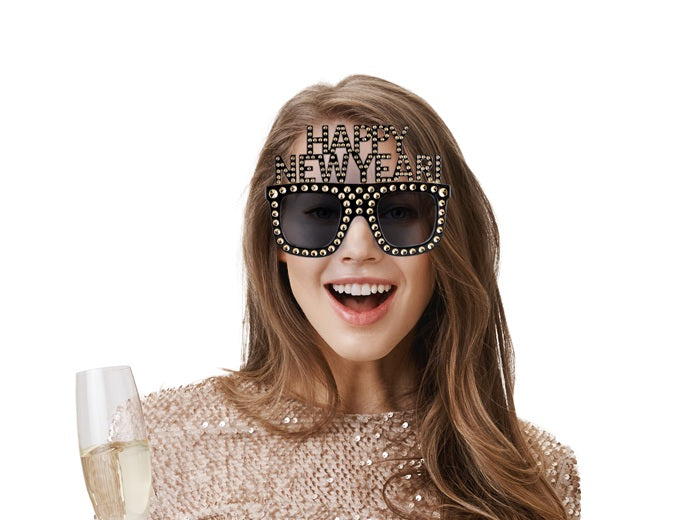 lunette happy new year avec strass adulte