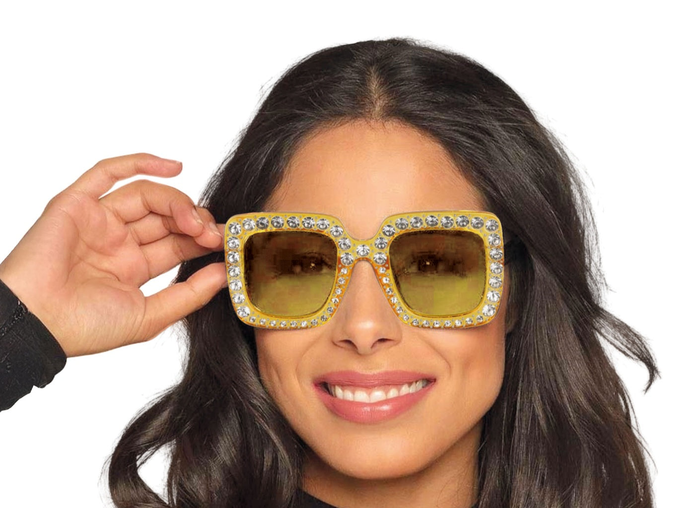 lunettes vintage or avec faux brillants adulte