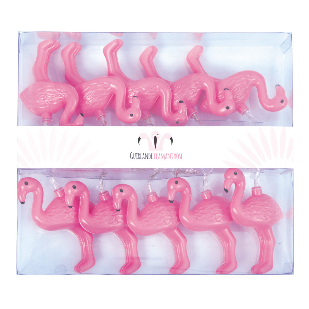 GUIRLANDE FLAMANTS ROSES LUMINEUSE