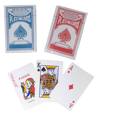 jeu de 54 cartes bleu/rouge 9x5.6cm
