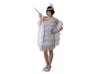 robe charleston avec franges argent 2pcs femme taille s/m