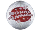 boule festonnée bonne année blanc rouge 25cm