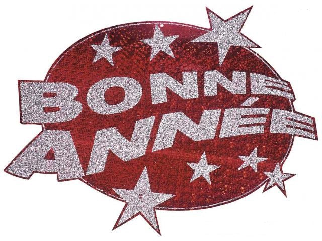 décoration murale bonne année rouge 50cm