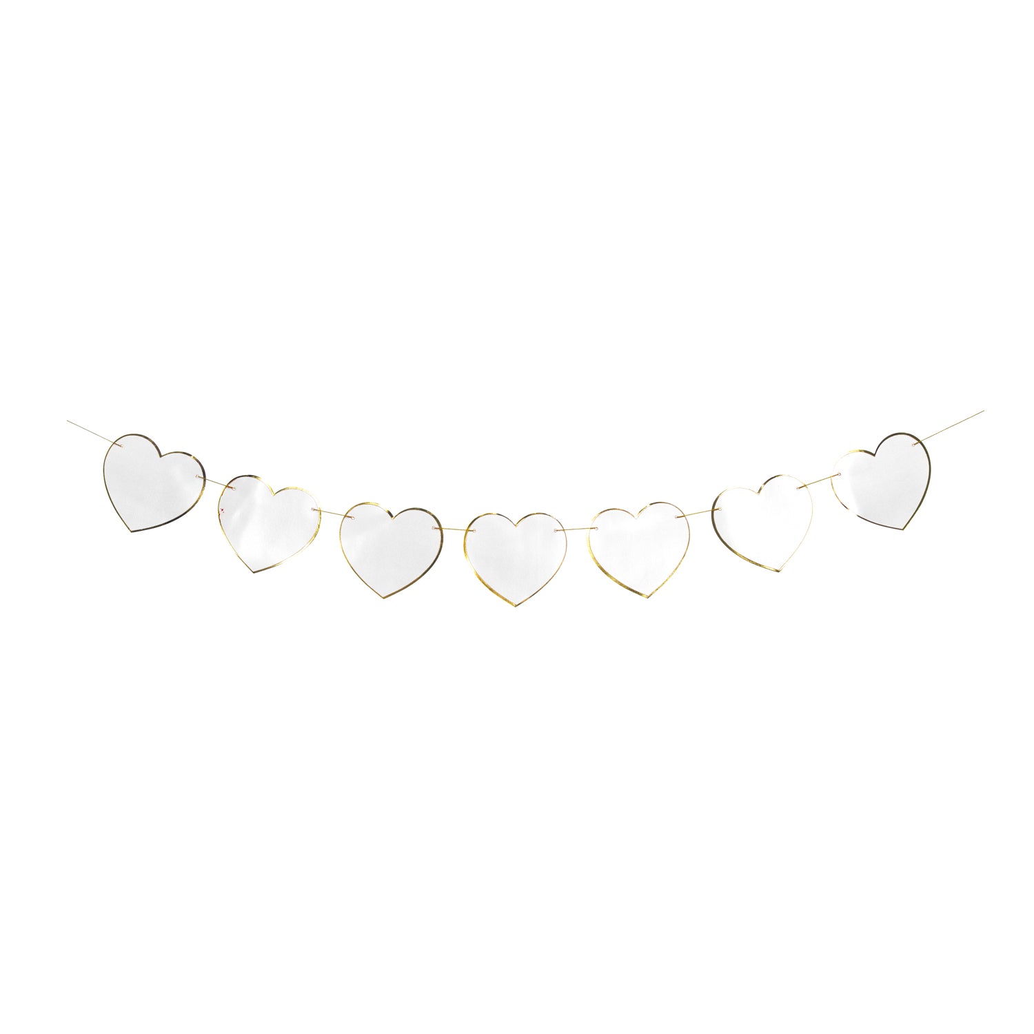 GUIRLANDE COEURS BLANCS ET OR 3M