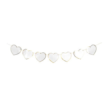 GUIRLANDE COEURS BLANCS ET OR 3M