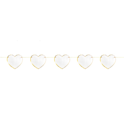 GUIRLANDE COEURS BLANCS ET OR 3M