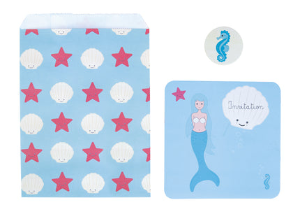 SET 8 INVITATIONS UNDER THE SEA