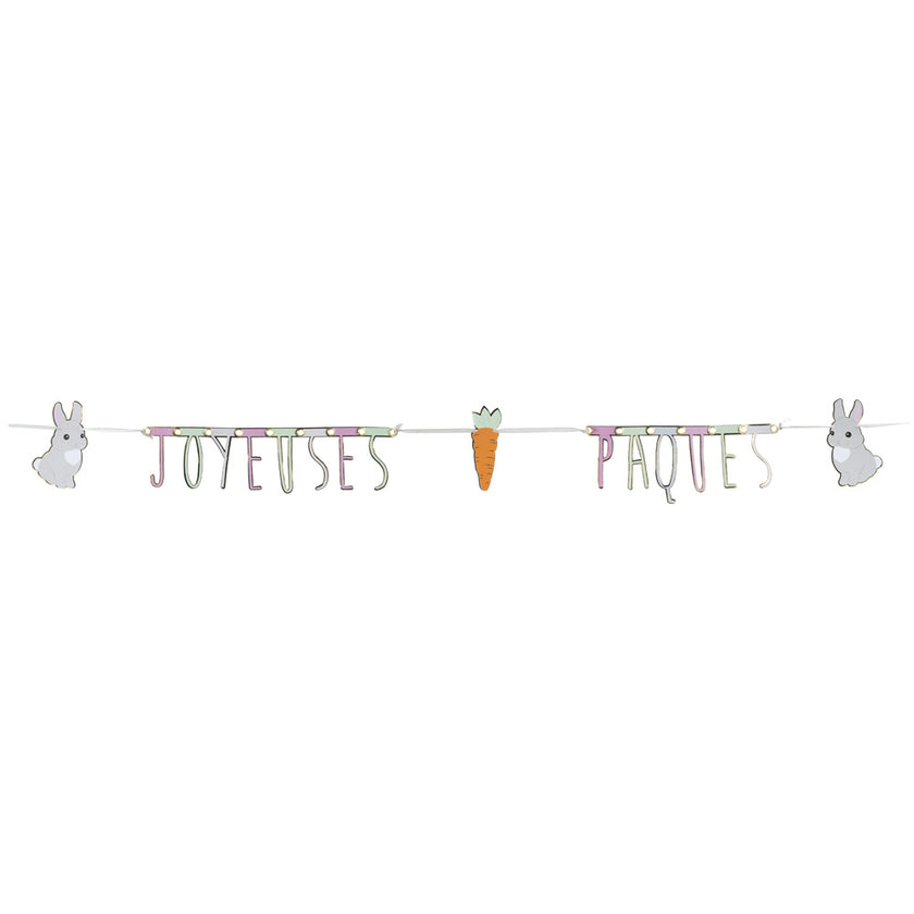 GUIRLANDE LETTRES JOYEUSES PAQUES LAPINOU 1.80M