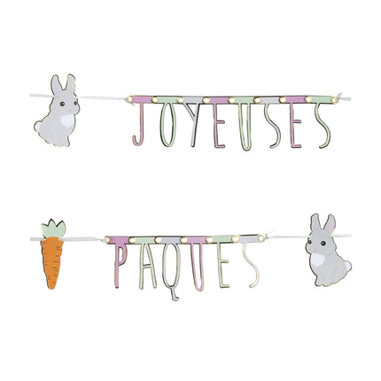 GUIRLANDE LETTRES JOYEUSES PAQUES LAPINOU 1.80M