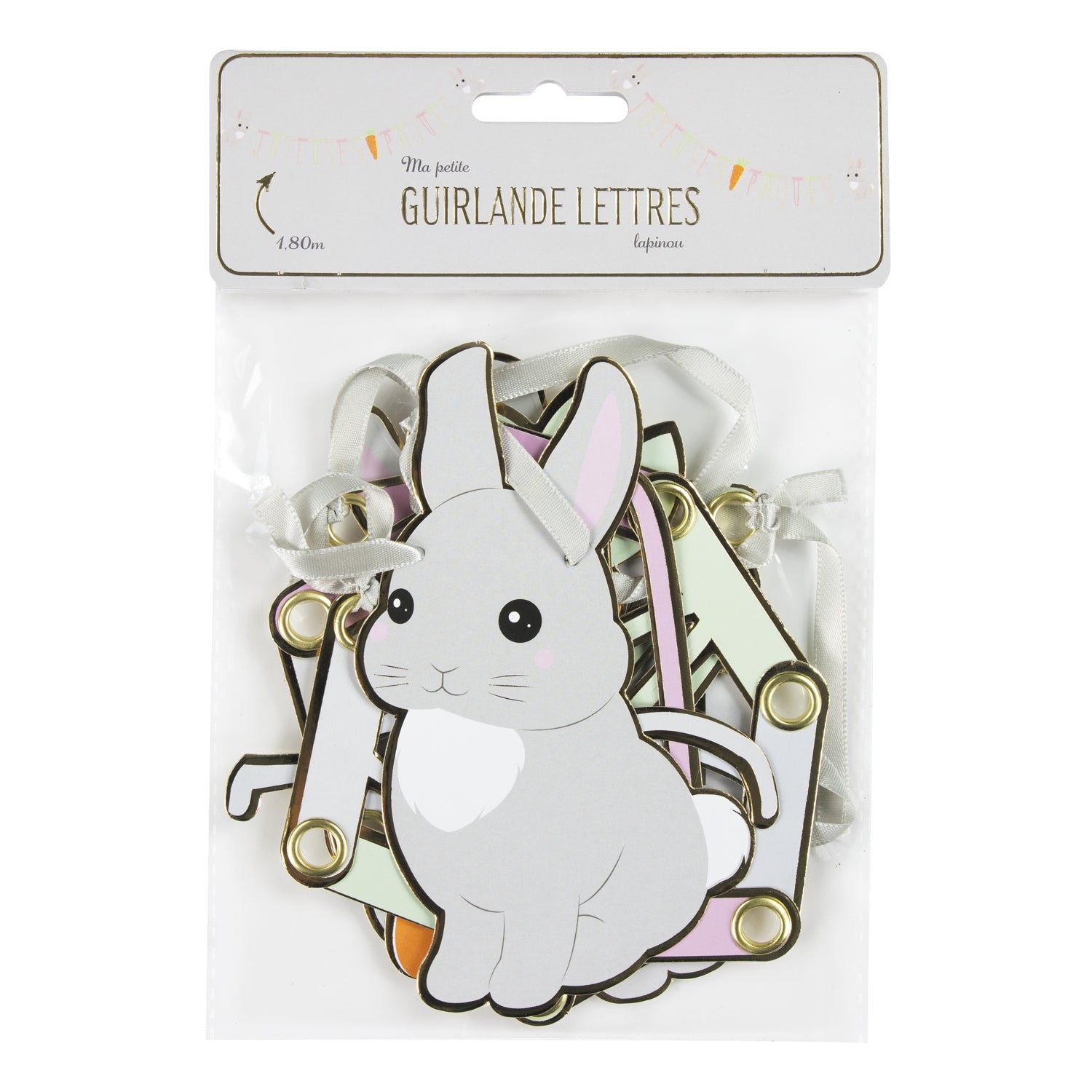 GUIRLANDE LETTRES JOYEUSES PAQUES LAPINOU 1.80M