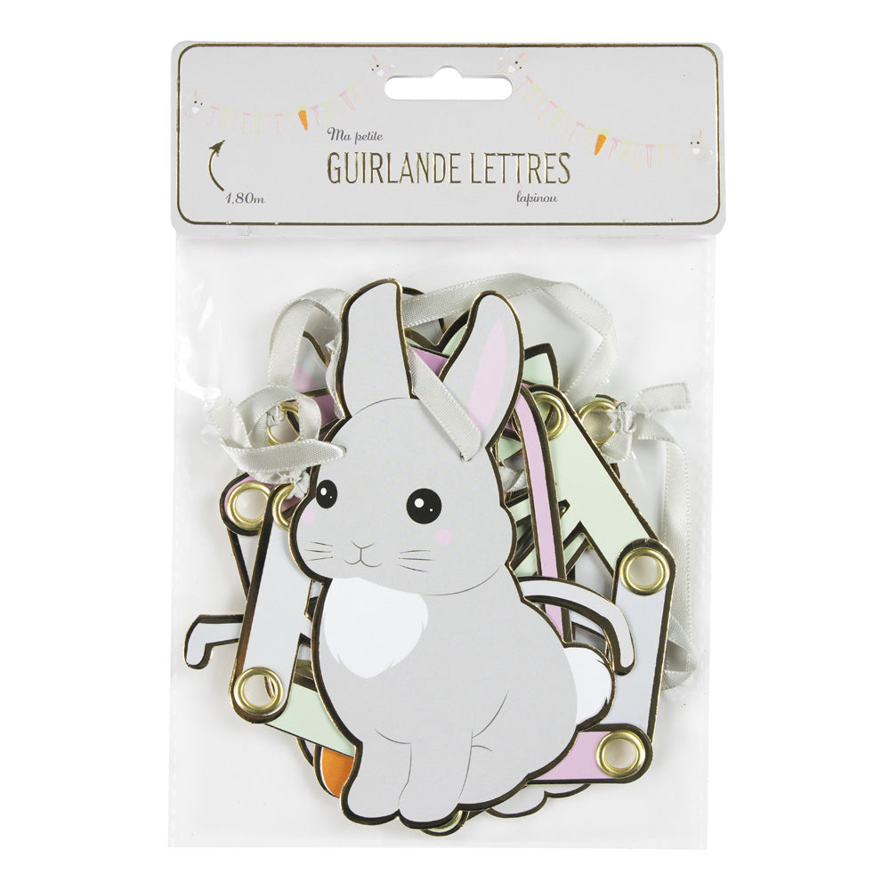 GUIRLANDE LETTRES JOYEUSES PAQUES LAPINOU 1.80M
