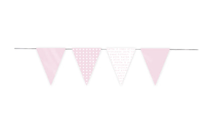 GUIRLANDE 12 FANIONS SWEET ROSE 3M