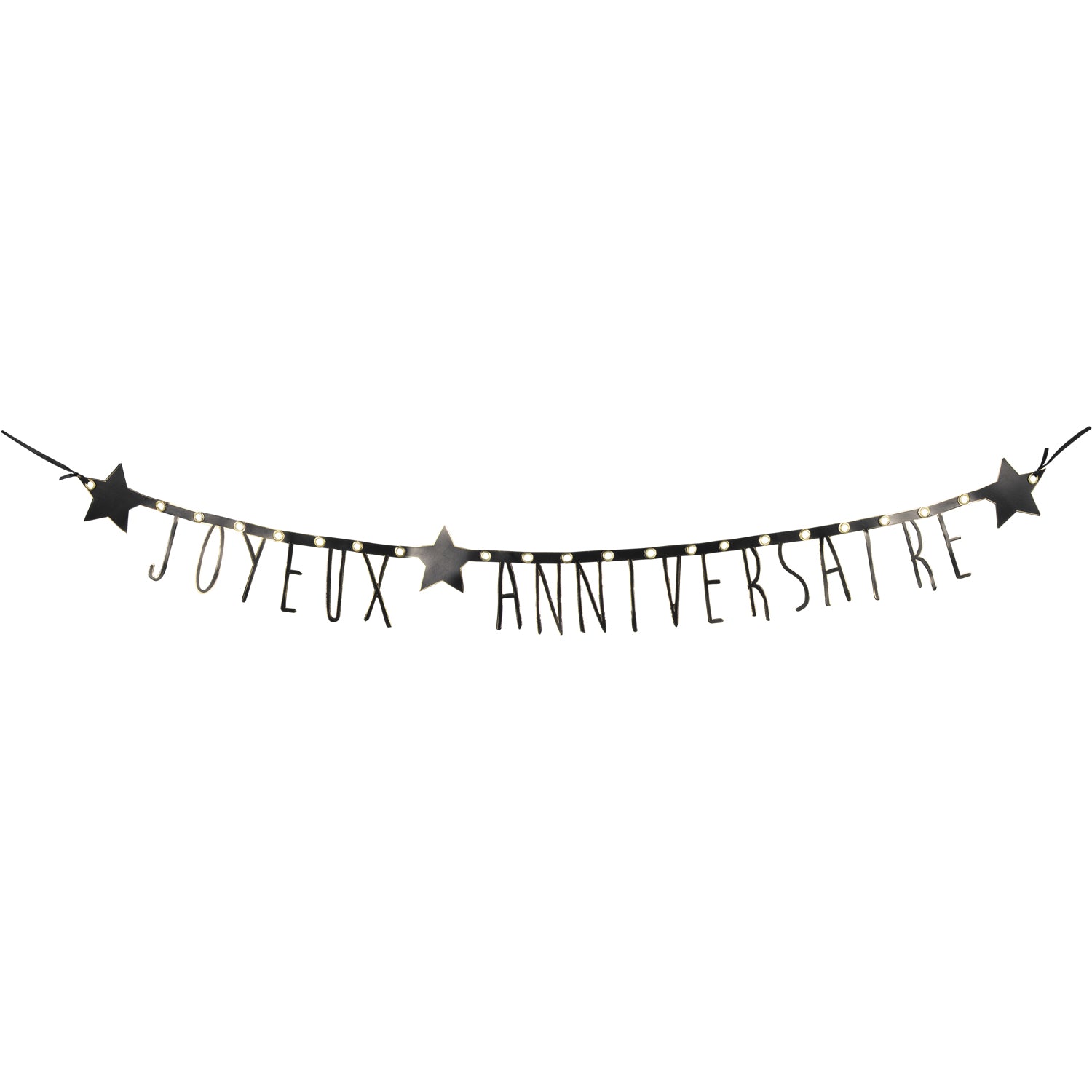 GUIRLANDE LETTRES NOIRES ET OR JOYEUX ANNIVERSAIRE 1.60M
