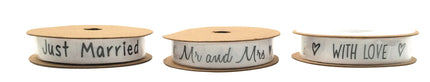 SET DE 3 ROULEAUX DE RUBAN IMPRIME MARIAGE